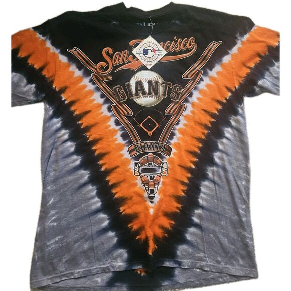 Vintage Majestic San Francisco Giants Liquid Blu Tie Dye Shirt Men’s L NWT - Picture 1 of 7